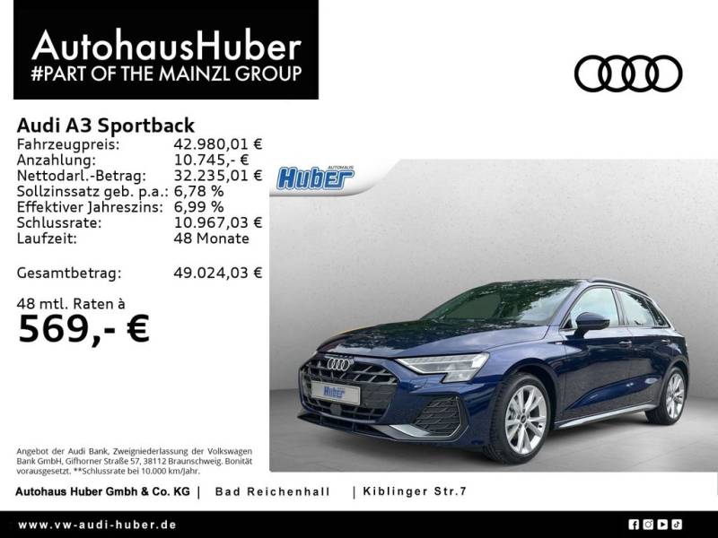 Audi A3 Sportback S line TFSI 110 kW S t ronic