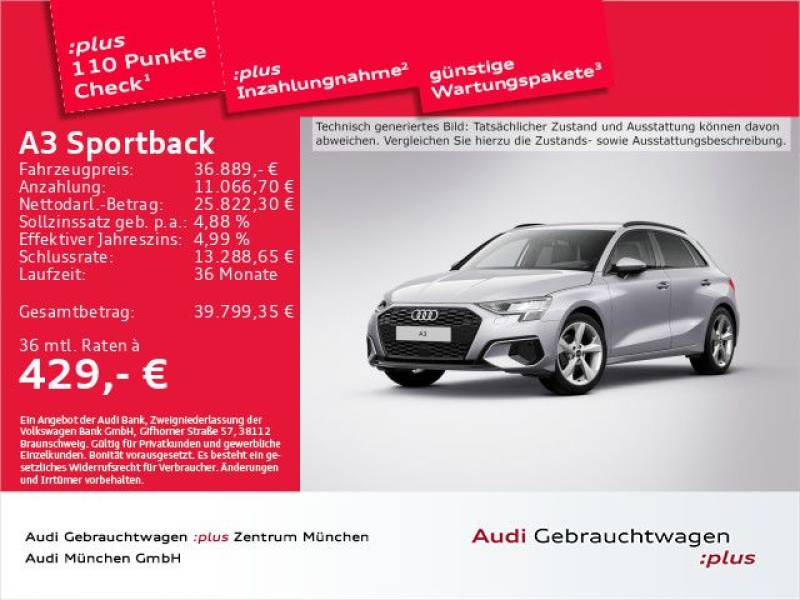 Audi A3 Sportback 30 TDI S tronic Advanced ACC/AHK/Vi