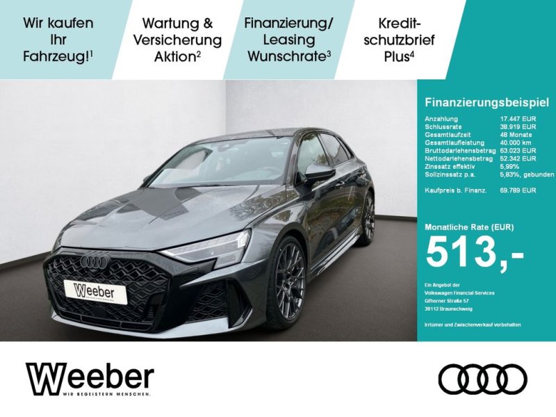 Audi RS3 Sportback Quattro S-tronic HeadUp Panodach