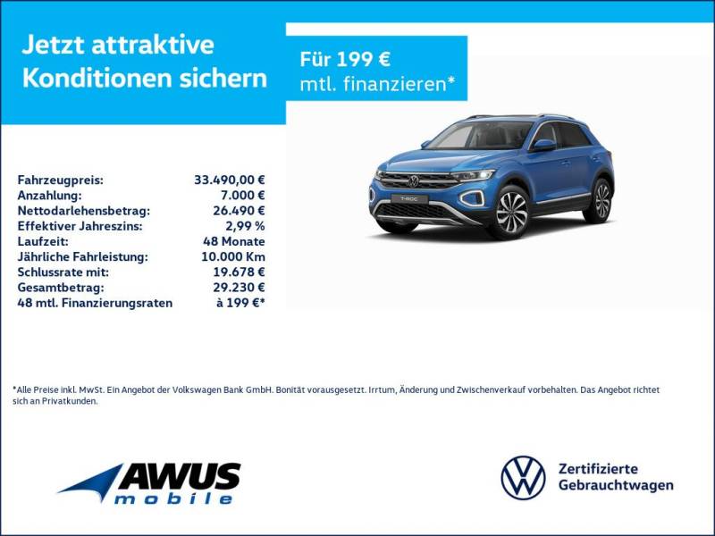 Volkswagen T-Roc 1.5TSI DSG Style AHK NAVI AHK ACC LED PANO