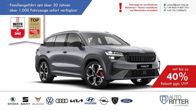 Skoda Kodiaq RS ACC-HuD-AHK-RFK-LED-Navi-Carplay-Kl...