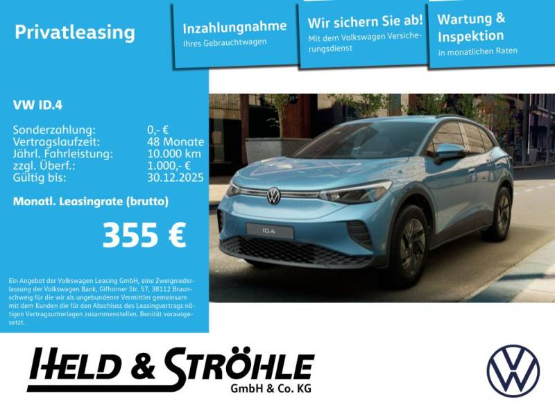 Volkswagen ID.4 Pure Loyalisierungsleasing bis 30.12.25*