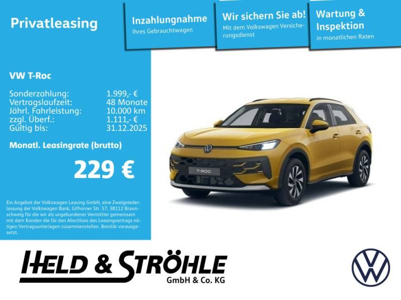 Volkswagen T-Roc Der neue T-Roc Life > Sonderleasing bis 31