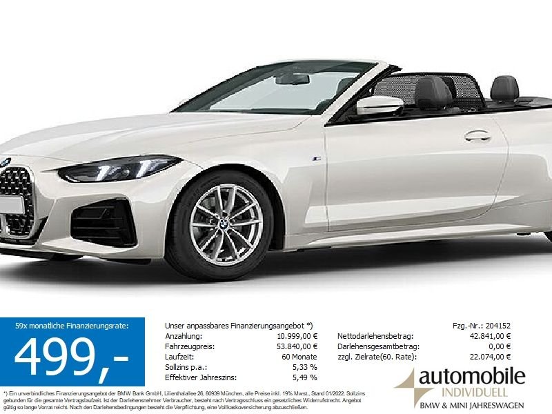 BMW 420i Cabrio M Sportpaket ACC Widescreen Parkassi