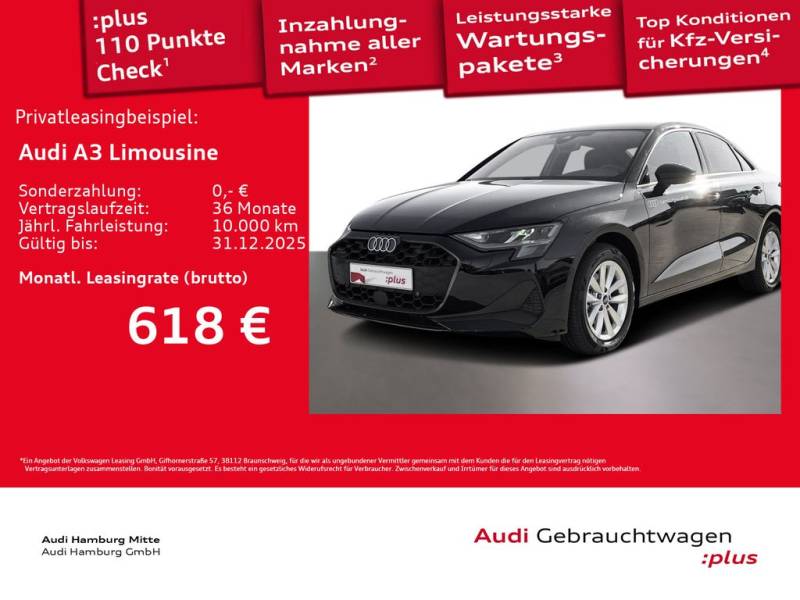 Audi A3 Limousine 35 TDI S tronic Kamera LED Navi Vir