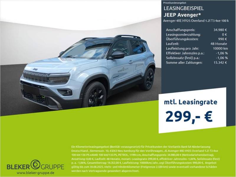 Jeep Avenger 4xe Overland, Allwetter, Navi, LED, ACC