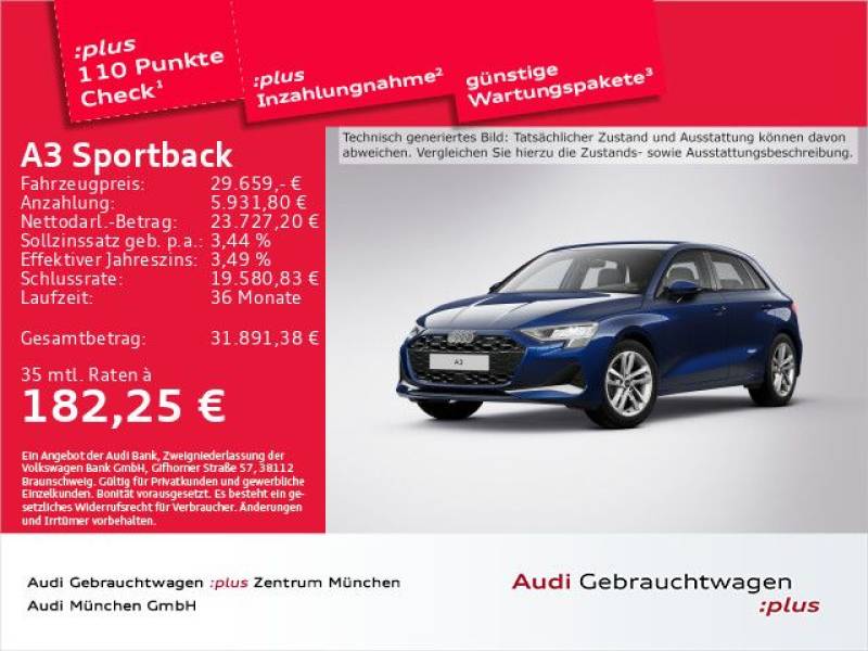 Audi A3 Sportback 30 TFSI advanced Navi+/AHK/Virtual+