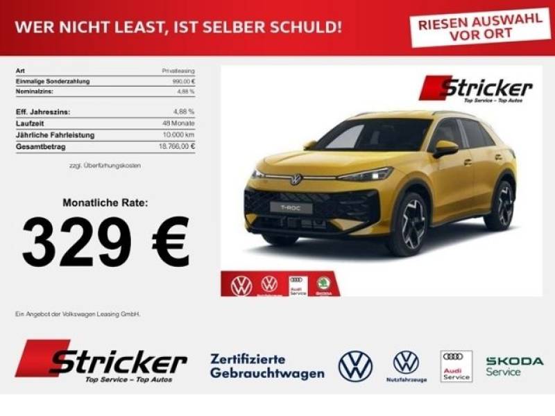 Volkswagen T-Roc  R-Line 1.5 l eTSI 329,- mtl ACC RFK LED-P