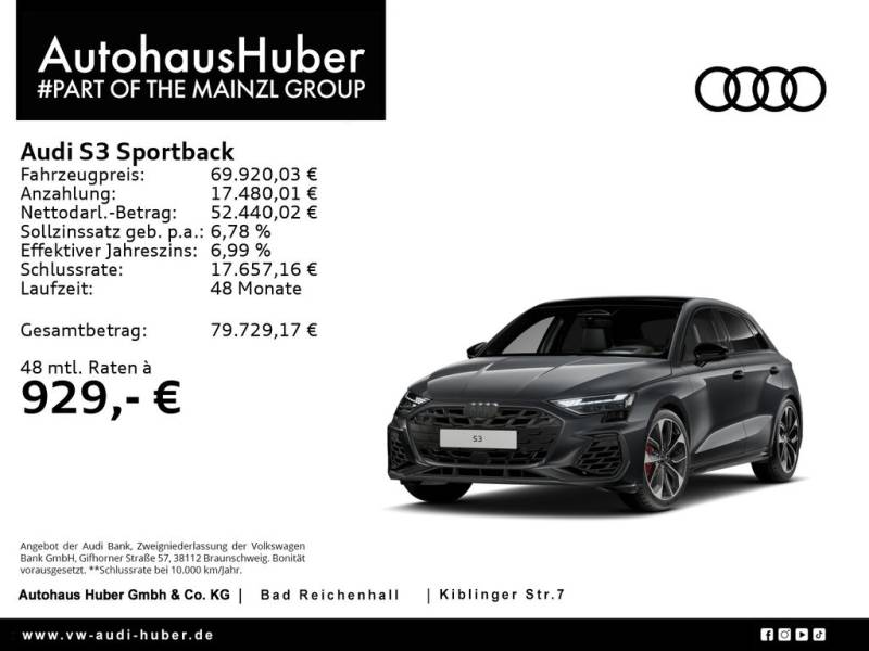 Audi S3 Sportback S tronic MMI PRO PANO MATRIX HUD