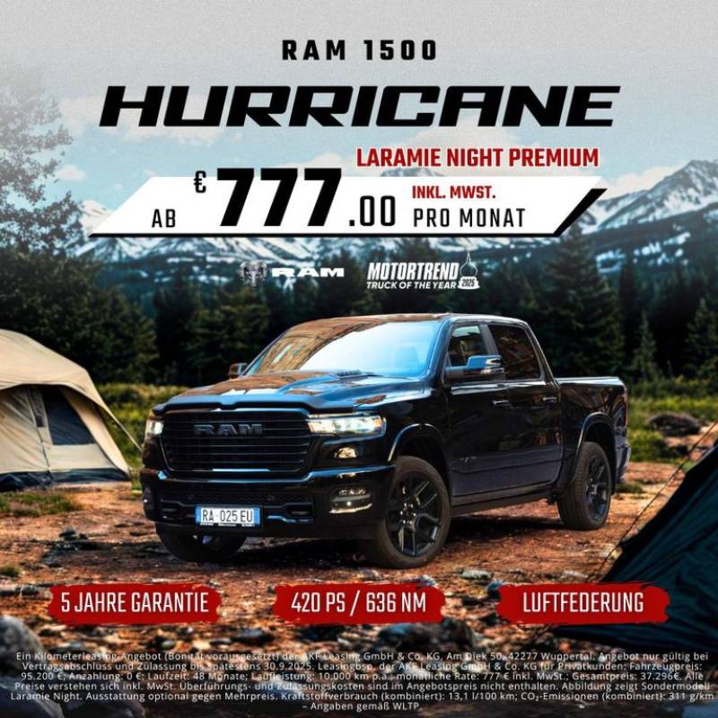Dodge RAM Laramie Night Premium + 5 Jahre Garantie AHK