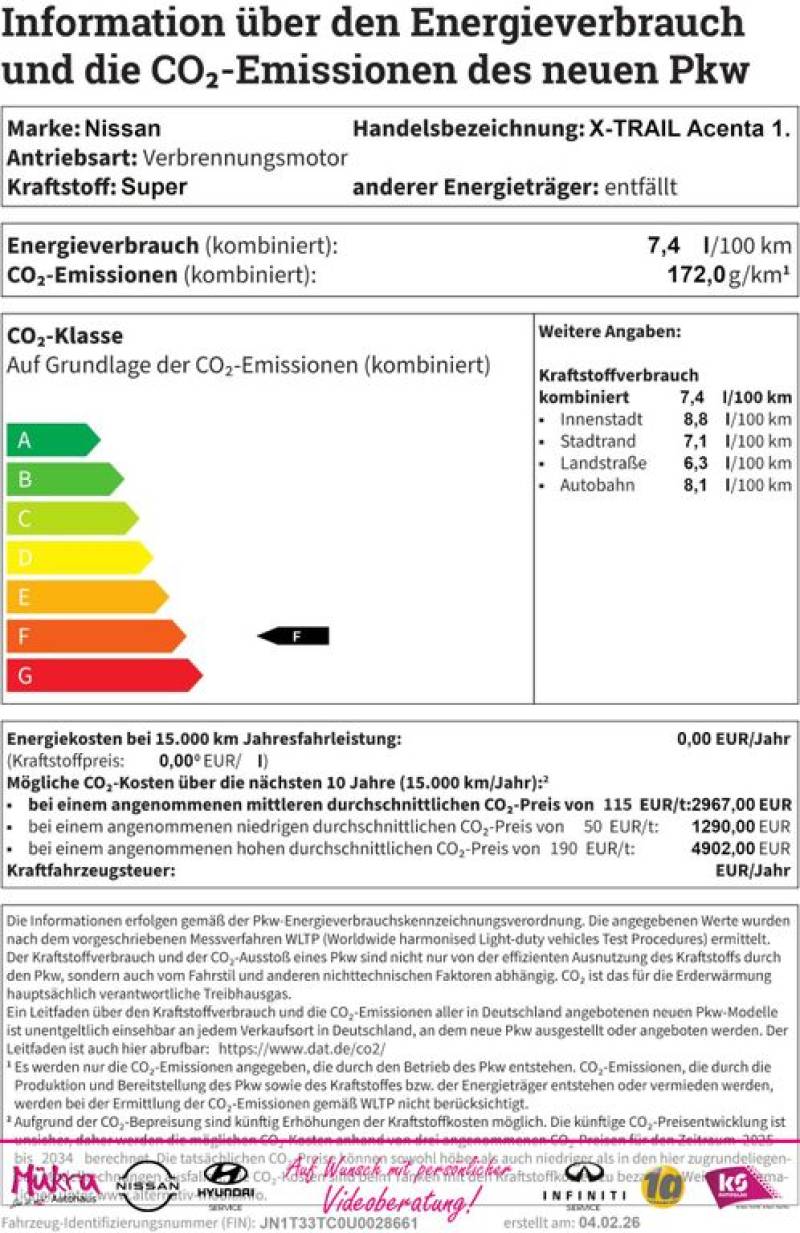 Nissan X-TRAIL Acenta 1.5 VC-T MHEV 163 PS AT (C)