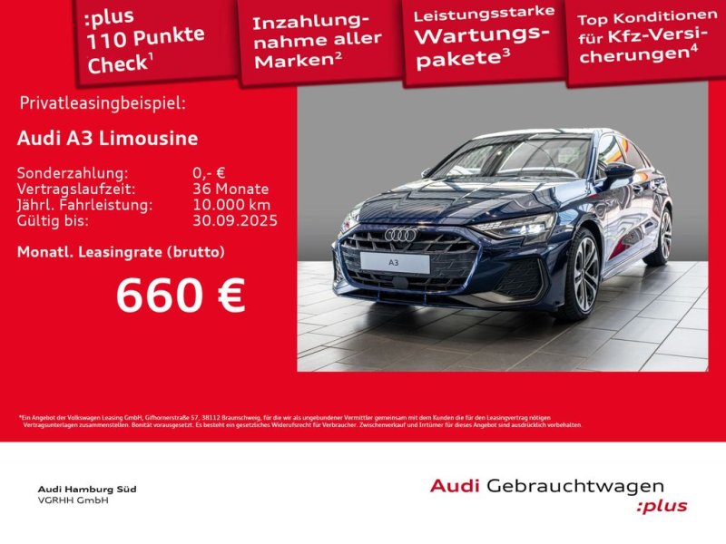 Audi A3 Limousine 35 TFSI S tronic 2xS LINE/PANO/LM19