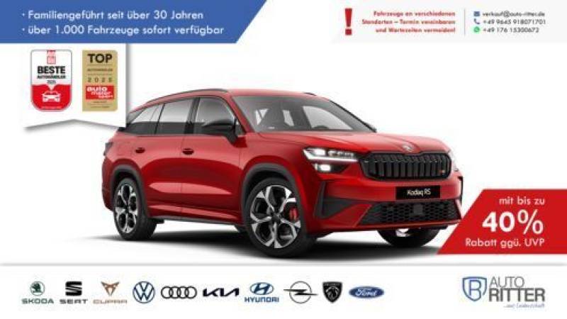 Skoda Kodiaq RS ACC-HuD-AHK-RFK-LED-Navi-Carplay-Kl...