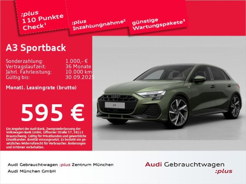 Audi A3 Sportback 35 TFSI S tronic 2x S line Pano/Mat
