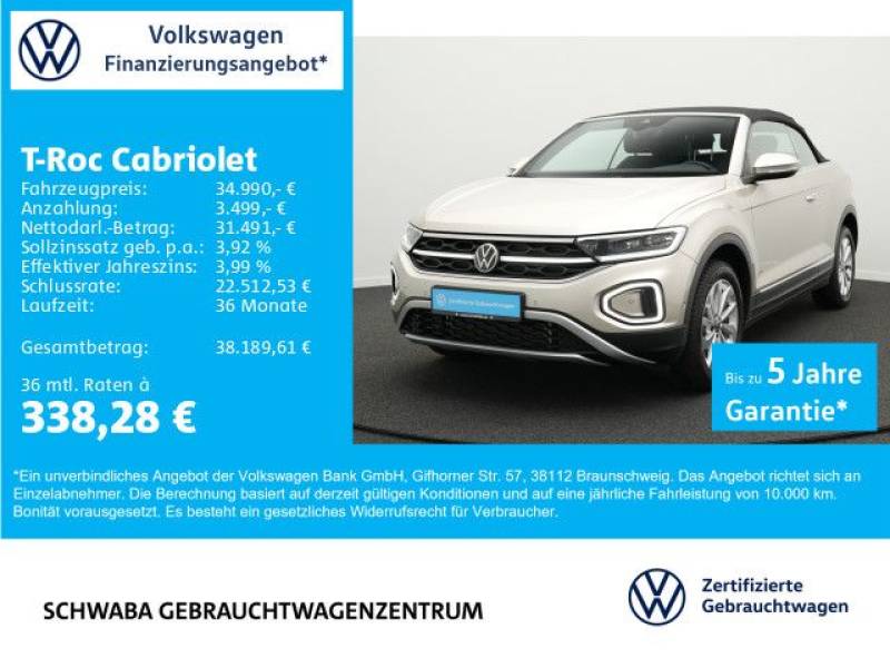 Volkswagen T-Roc Cabriolet Style 1.5 TSI DSG *LED*AHK*17"*