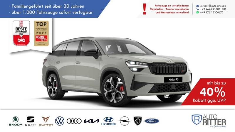 Skoda Kodiaq RS ACC-HuD-AHK-RFK-LED-Navi-Carplay-Kl...