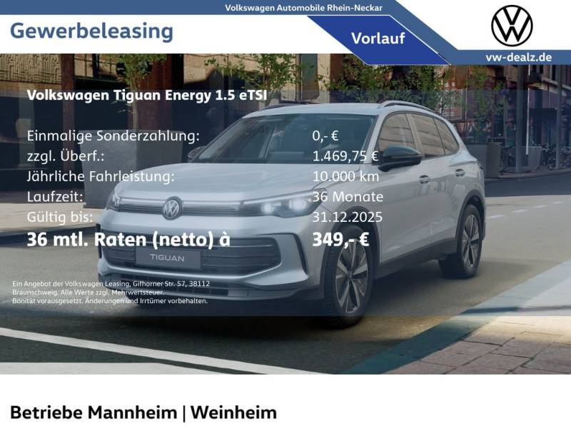 Volkswagen Tiguan Energy 1.5 l eTSI DSG AHK NAVI ALU 19"