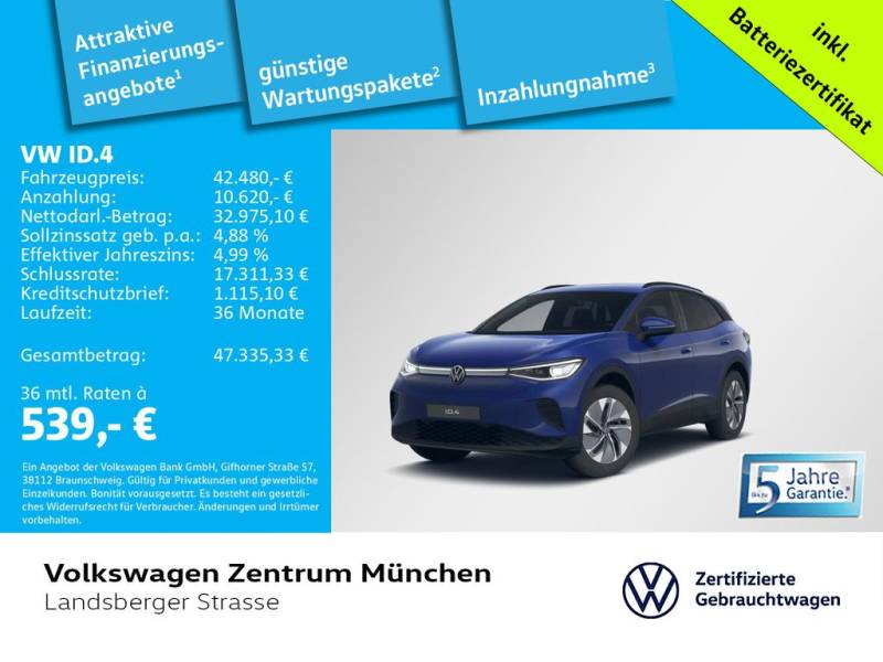 Volkswagen ID.4 Pro 210kW WärmePu CCS AHK IQ.Light Navi Par
