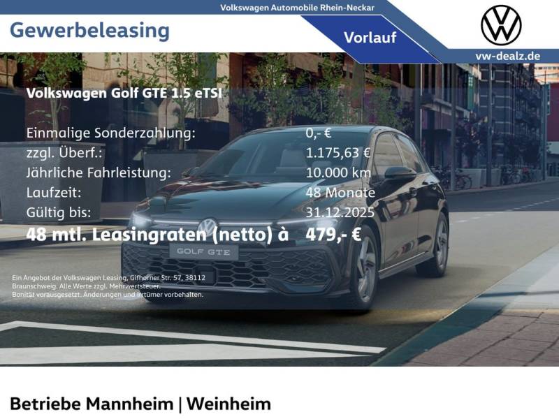 Volkswagen Golf GTE 1,5 l eHybrid DSG AHK PANO LED DAB Navi