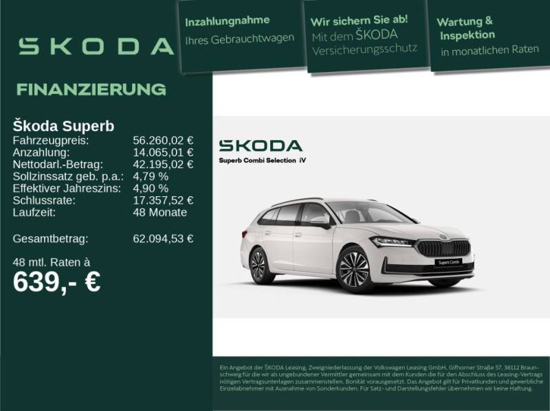 Skoda Superb Combi Selection 1,5 TSI iV 150 kW MASSAGE