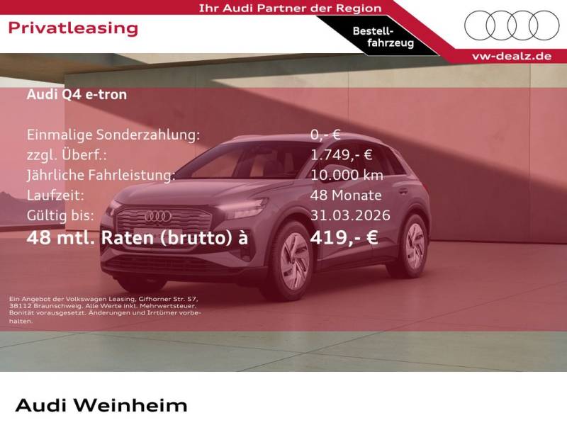 Audi Q4 40 e-tron 150 kW LED MMI Navi Klima
