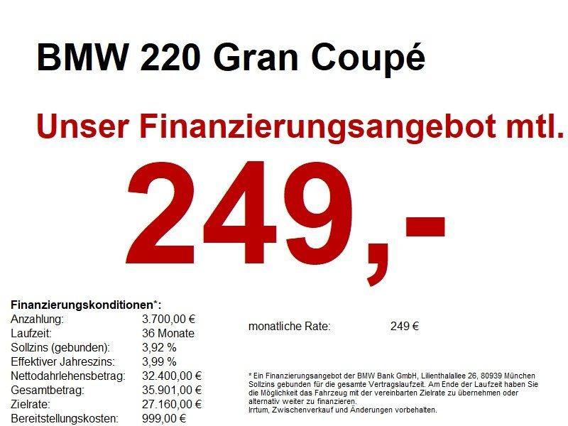 BMW 220 Gran Coupé M Sportpaket Navi. RFK. Komfzugan