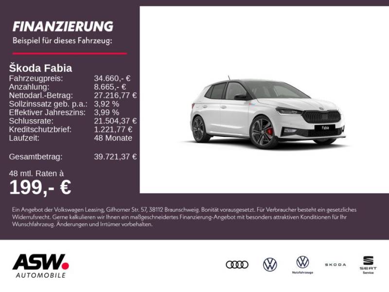 Skoda Fabia 130 1,5 TSI 177PS DSG ACC SHZ Kamera 50L