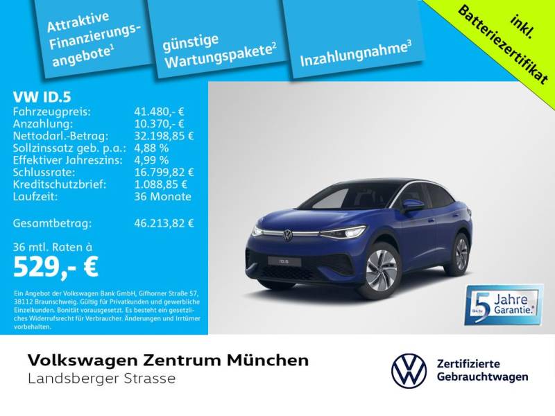 Volkswagen ID.5 Pro 210kW WärmePu CCS IQ.Light Navi ParkAss