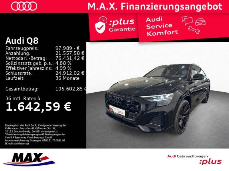 Audi Q8 50 TDI QUAT S LINE MATRIX+AHK+PANO+RAUTE+LUFT