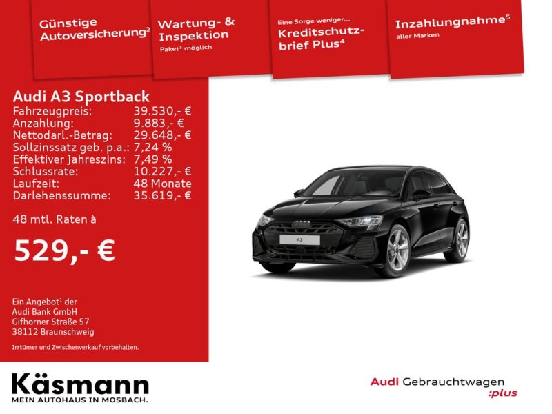 Audi A3 Sportback S line 35TFSI ACC NAV KAM SHZ