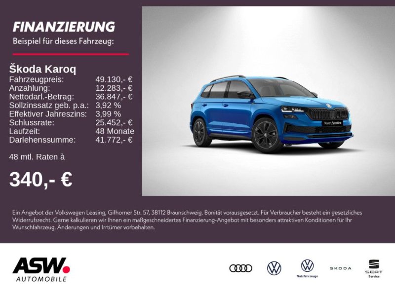 Skoda Karoq Sportline 2,0TSI 190PS DSG 4x4 ACC SHZ AHK
