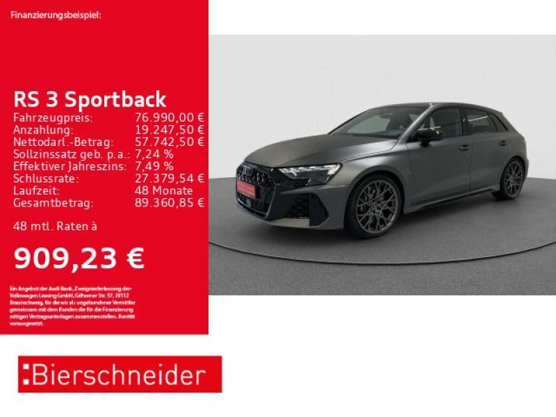 Audi RS3 Sportback MATT 19 V-MAX PANO SCHALE RFK NAVI