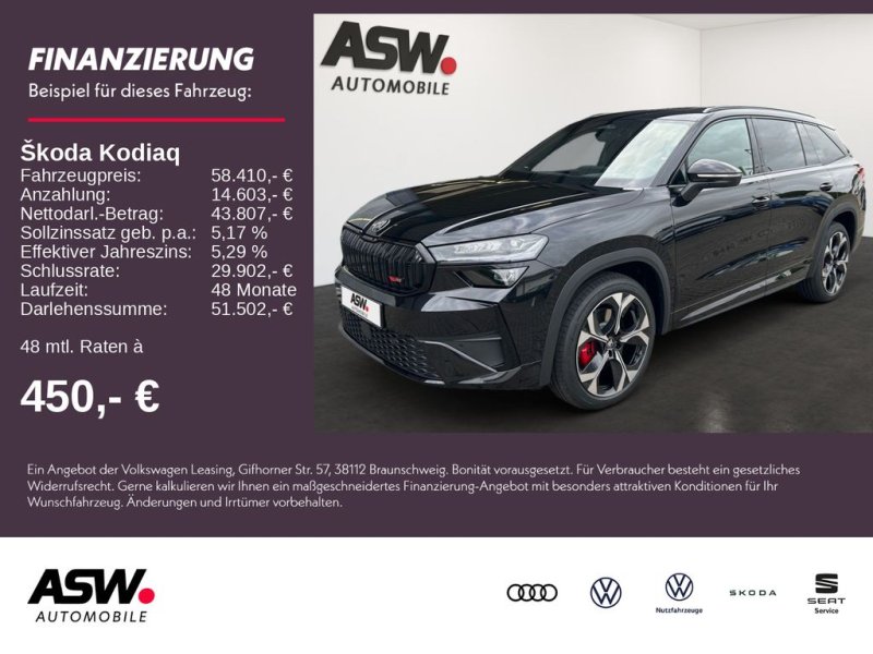 Skoda Kodiaq RS 2,0TSI 265PS DSG 4x4 360° ACC SHZ Pano