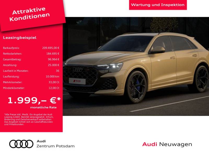 Audi RS Q8 SUV performance BandO PANO MATRIX-LED LASER