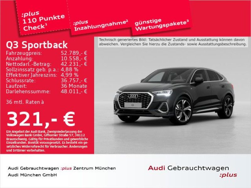 Audi Q3 Sportback 40 TFSI qu. S tronic S line Pano/AH