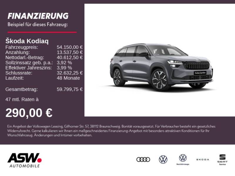 Skoda Kodiaq Sportline 1,5 TSI iV 204PS DSG ACC SHZ AH