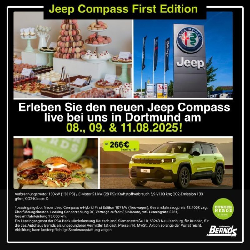 Jeep Compass 1.2 First Edition GLASDACH PEMIUM KOMFOR