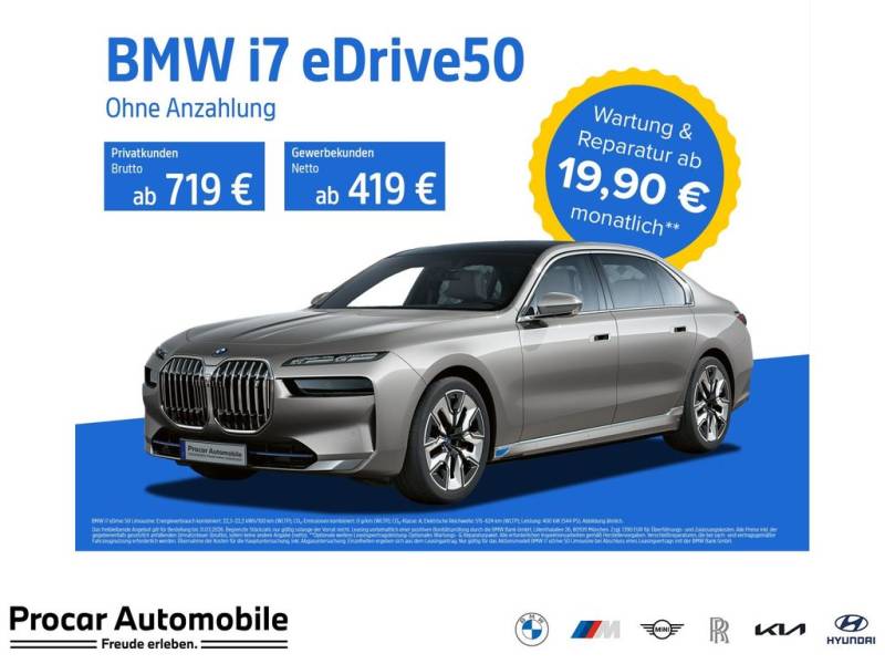 BMW i7 eDrive50 ACC RFK NAVI LED Sound Syst. DAB LM