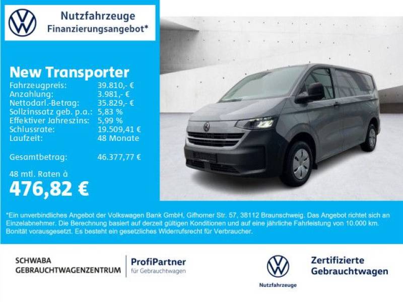 Volkswagen NEW Transporter 2,0 TDI KR AHK*5-Jahre-Garantie*