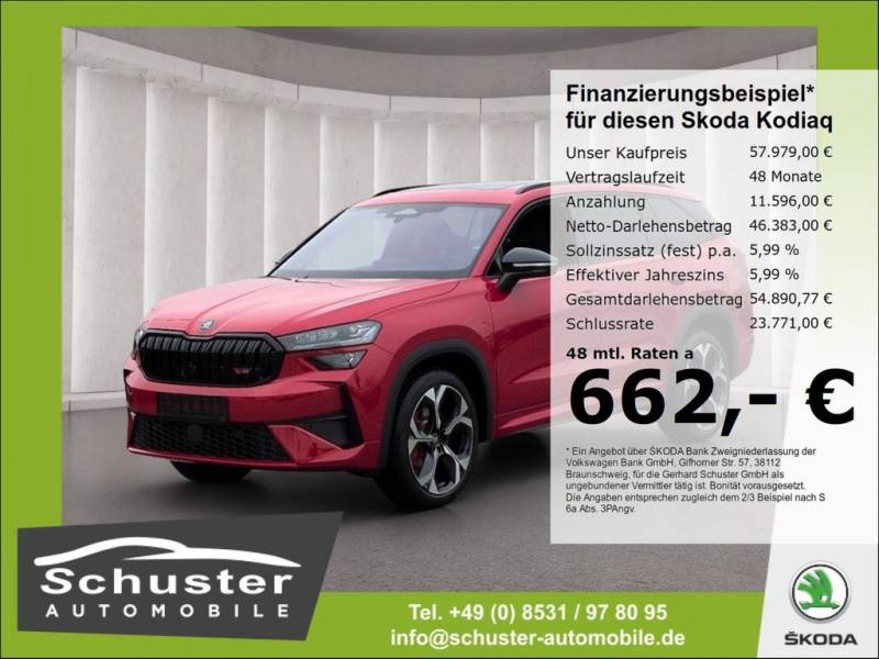 Skoda Kodiaq RS 4x4*7Sitze StndHzg AHK 360°Ka Panodach