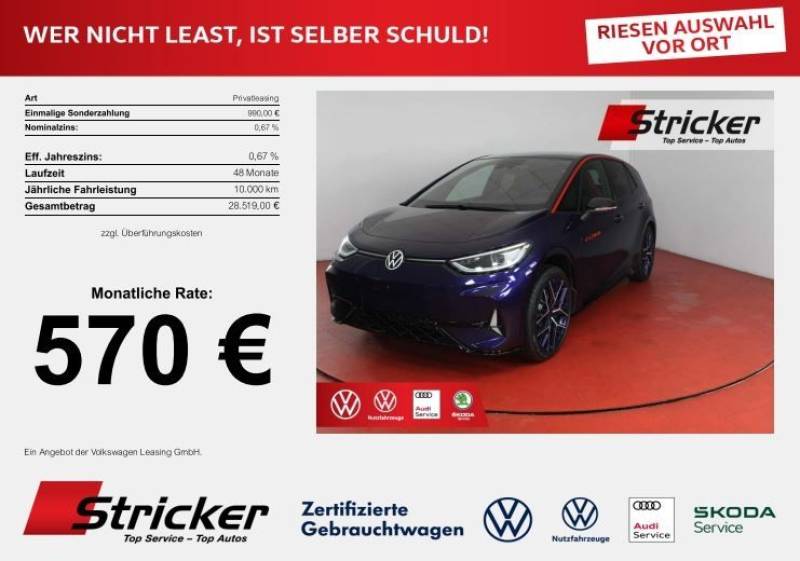 Volkswagen ID.3 GTX Performance FIRE+ICE 570,- mtl IQ-Ligh
