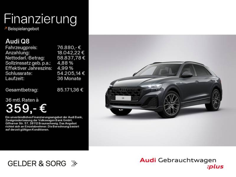 Audi Q8 50 TDI quattro S line AHK*HuD*Air*Pano*360°