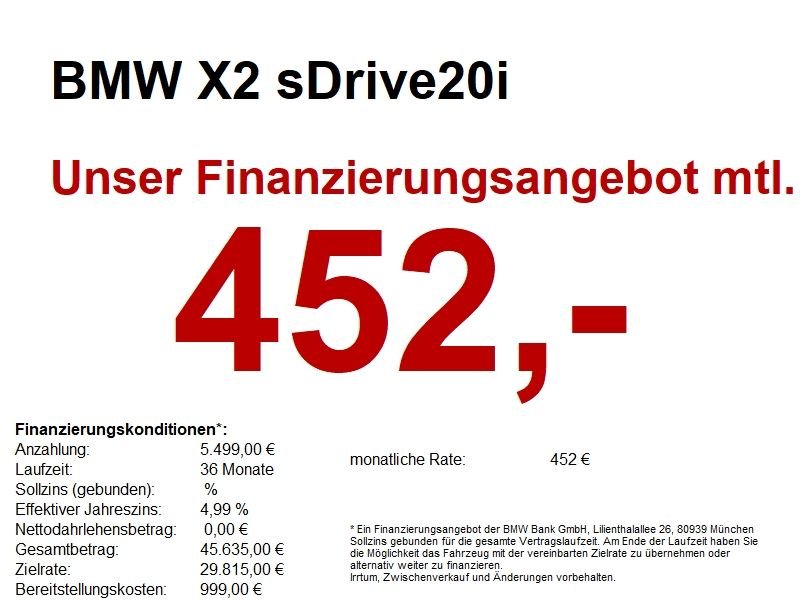 BMW X2 sDrive20i *SOFORT VERFÜGBAR*