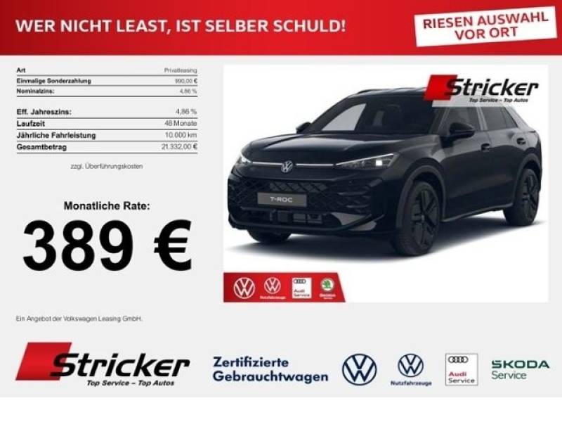 Volkswagen T-Roc R-Line Black-Style 389,- mtl ACC AHK WR