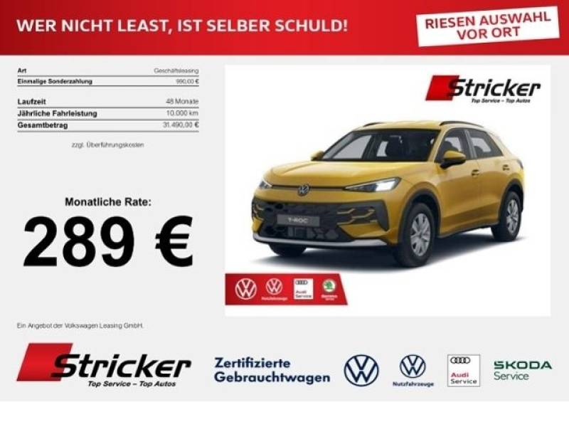 Volkswagen T-Roc Life 1.5 l eTSI 289,- mtl LED RFK Light As