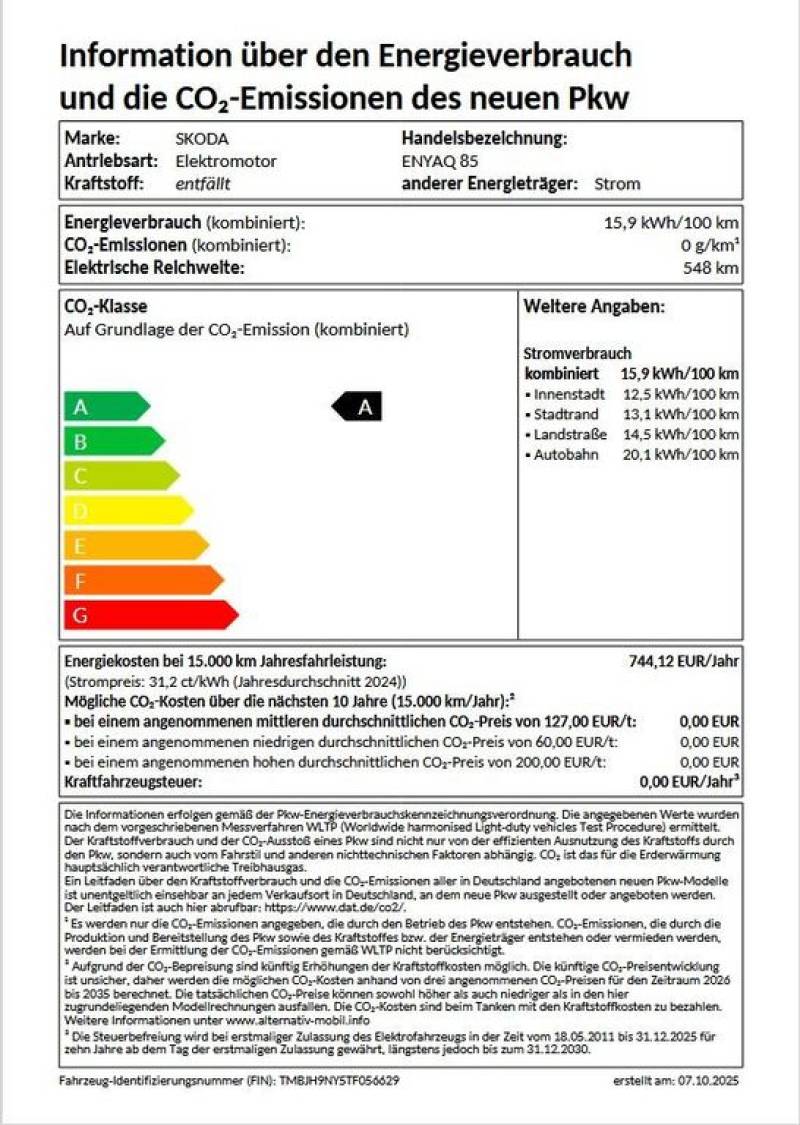 Skoda Enyaq 85 Sportline Klima Navi Rückfahrkamera