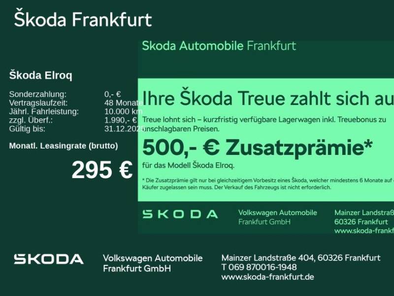 Skoda Elroq 50 Tour 55 kWh Batterie Elektromotor 125 k