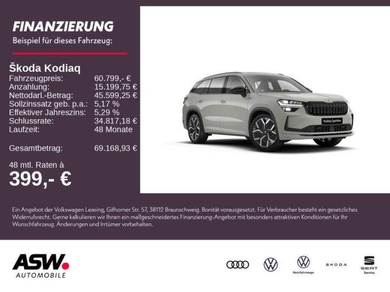 Skoda Kodiaq Sportline 2,0 TDI 193PS DSG 4x4 ACC AHK