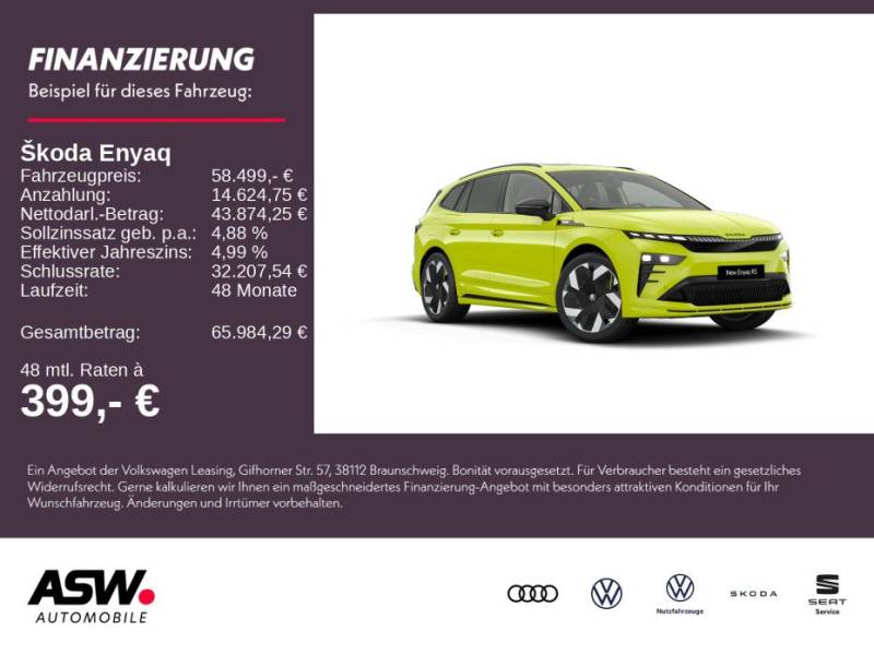 Skoda Enyaq RS 340PS 4x4 ACC 360° CANTON KESSY SHZ AHK
