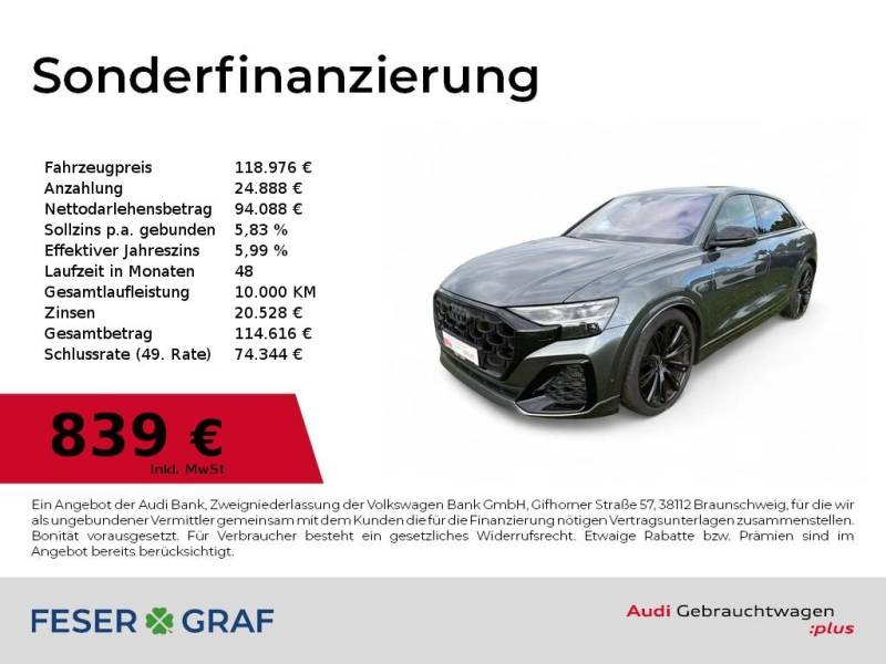 Audi SQ8 4.0 TFSI quattro BandO/Pano/HUD/AHK/Standhzg.